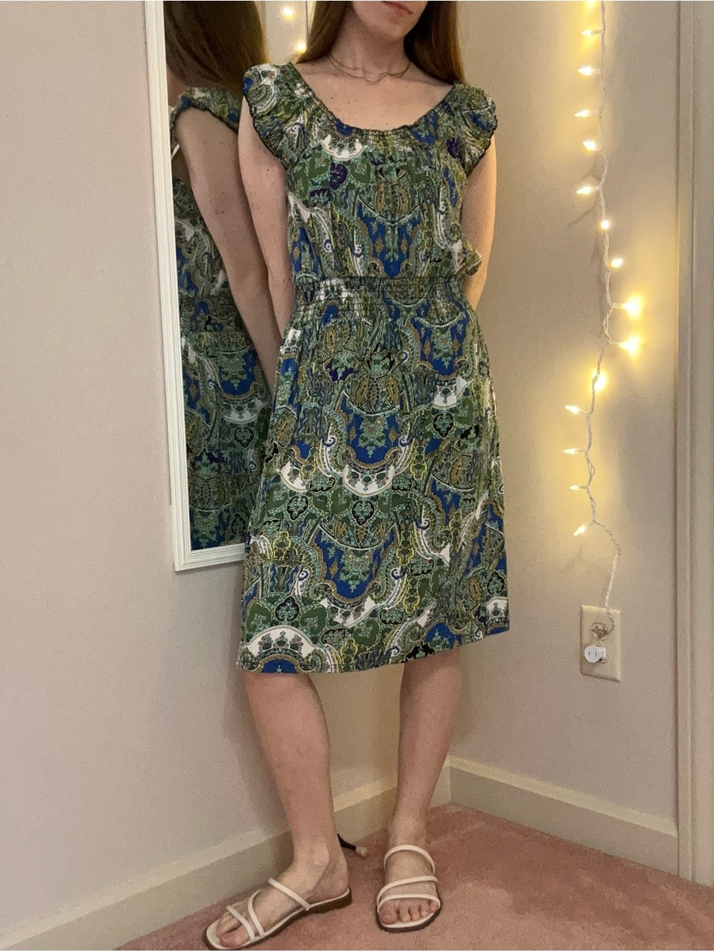 Paisley Print Midi Dress